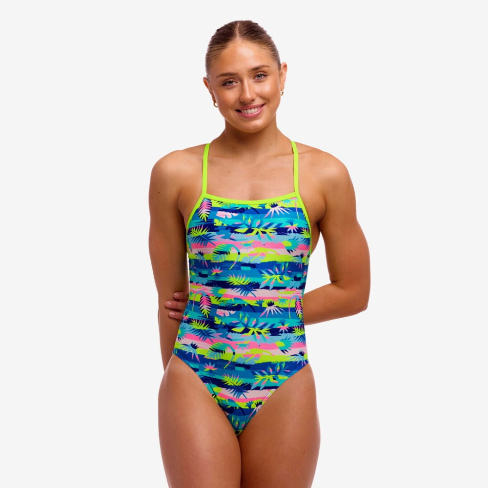 FUNKITA - TIE ME TIGHT - One-Piece - Women's Training Swimwear - FOREST FLOOR