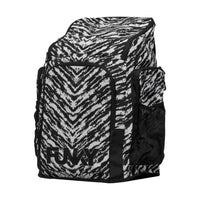 Durable swim backpack featuring padded shoulder straps and multiple storage compartments for pool equipment.