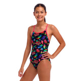 FUNKITA Diamond Back - Girl's Training Swimwear - LOST LEAF