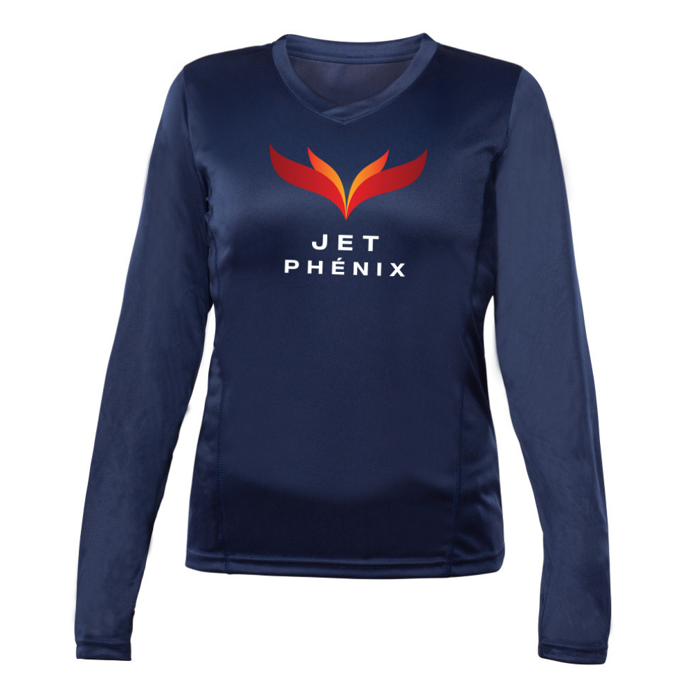 Jet Phénix - Chandail technique, à manches longues - Féminin - Marine