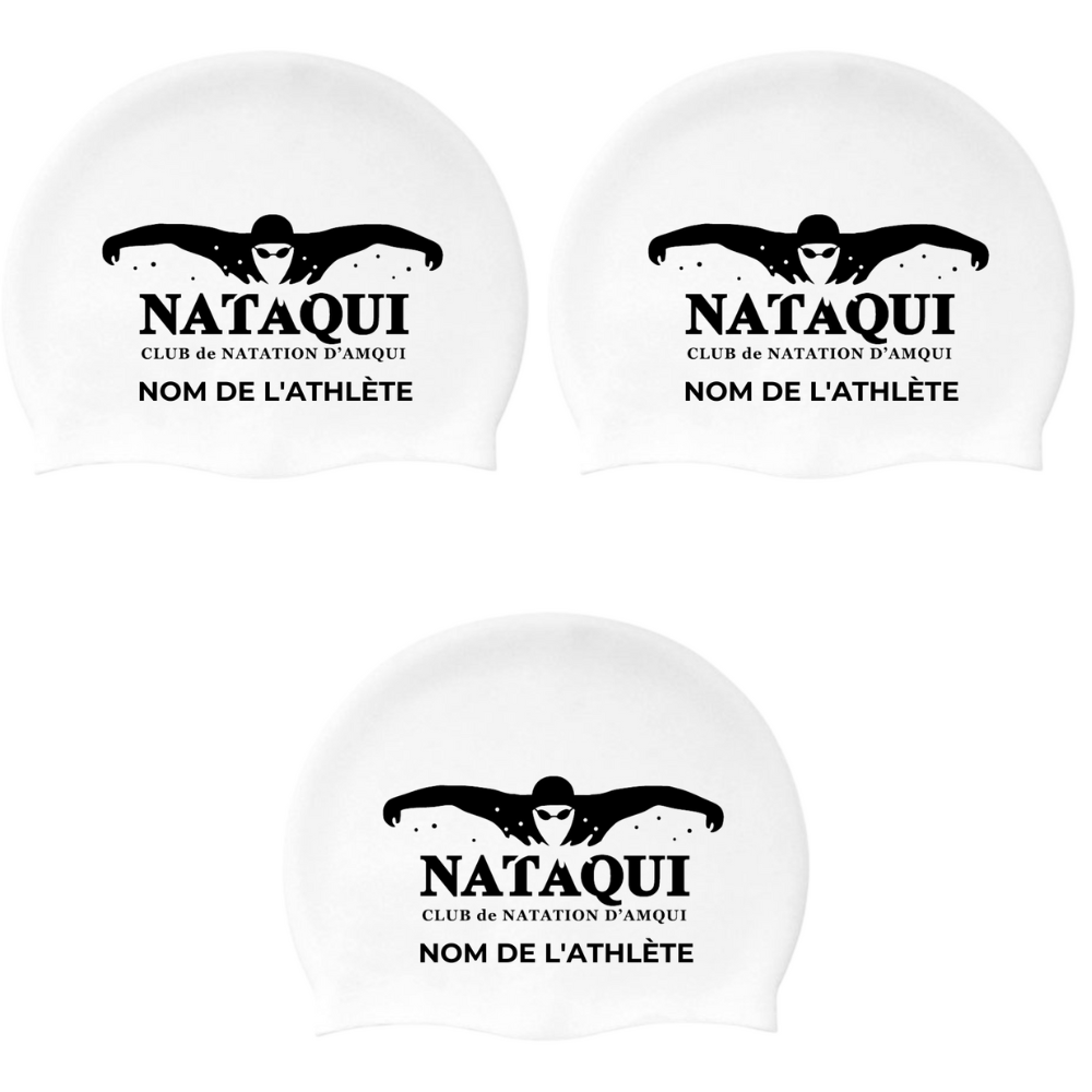 Nataqui - Custom Silicone Swim Caps - White