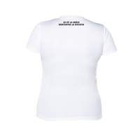 Short-sleeved technical sweater - Women - White