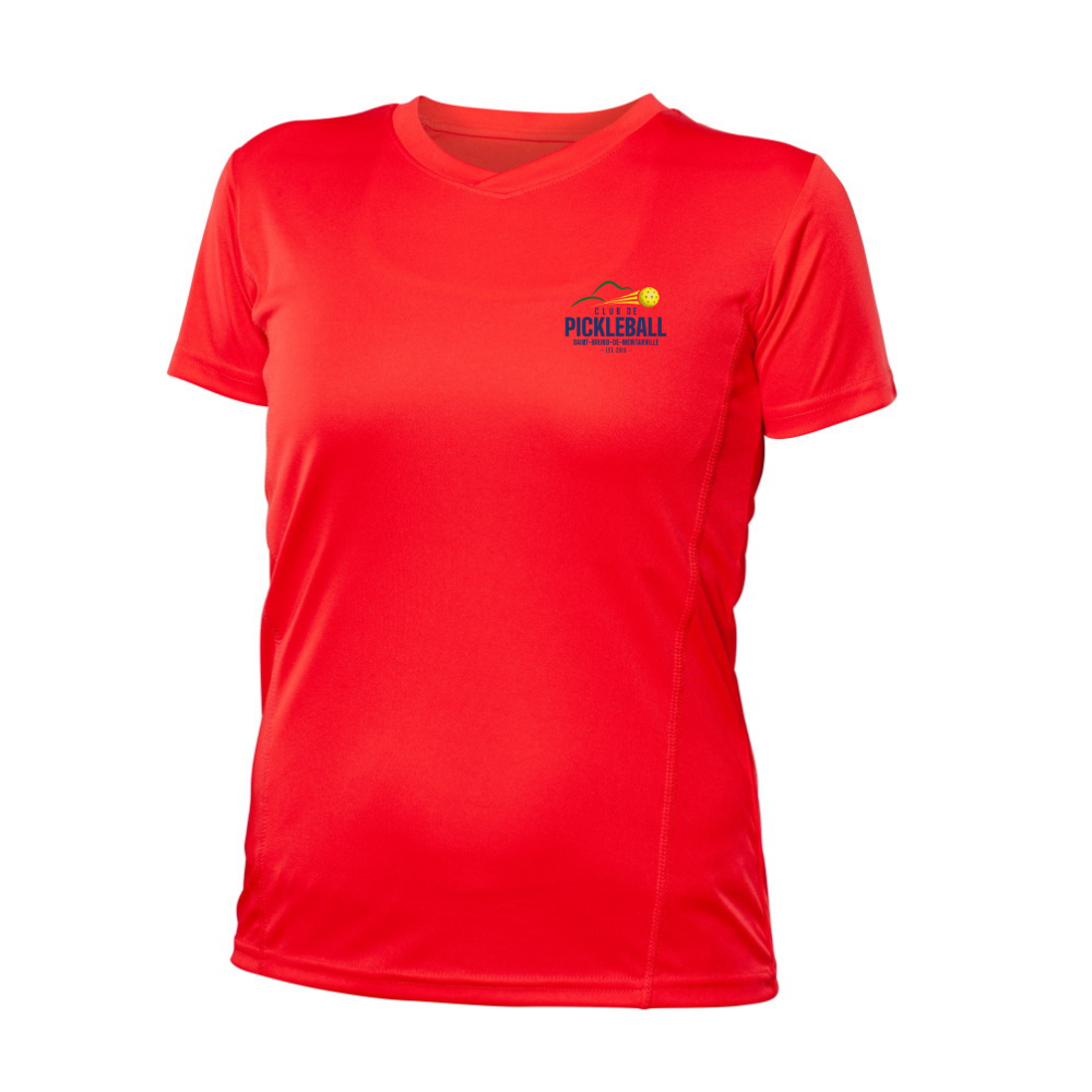 Short-sleeved technical sweater - Women - Red