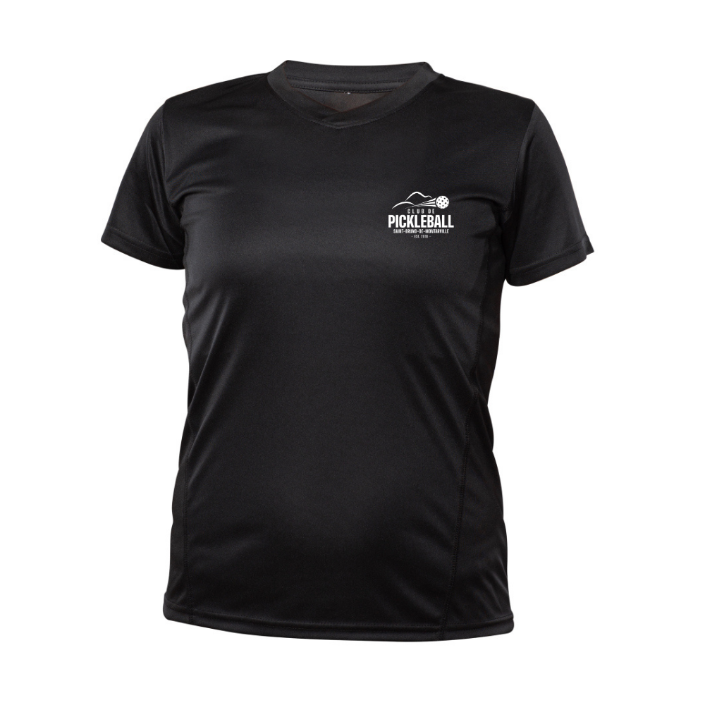 Short-sleeved technical sweater - Women - Black
