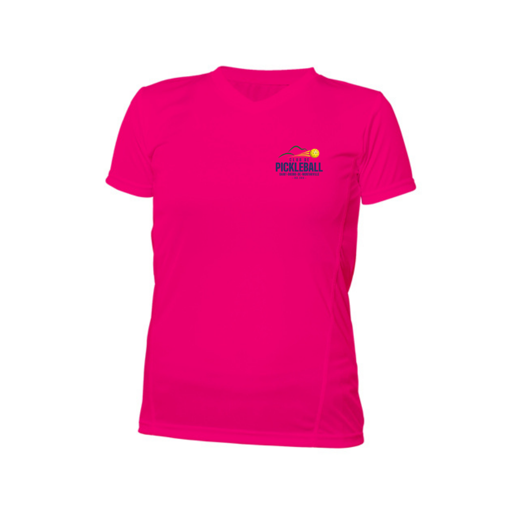 Short-sleeved technical sweater - Feminine - Pink