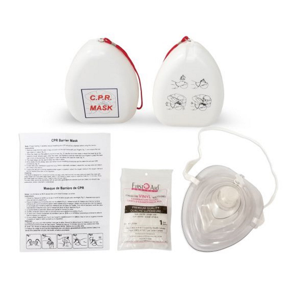 Pocket CPR mask with valve and case