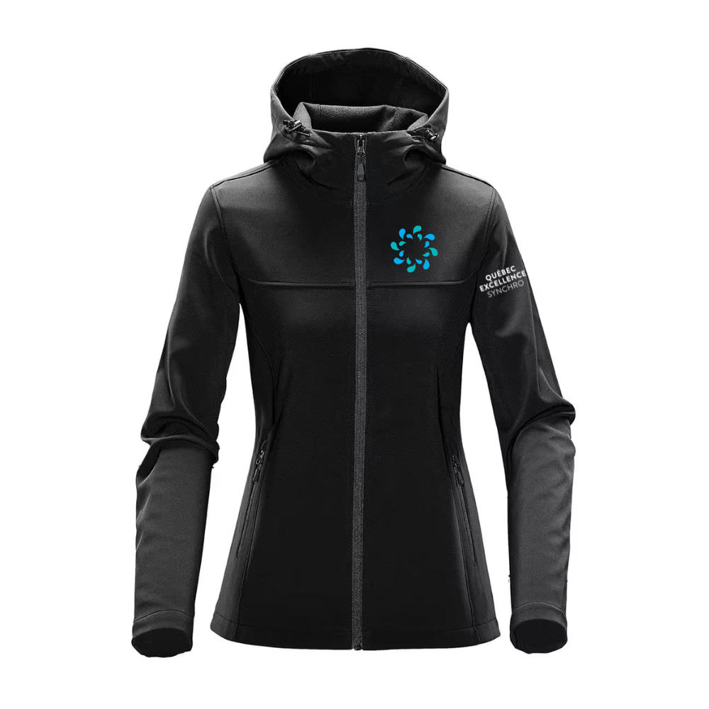 Québec Excellence Synchro - Lightweight Hooded Jacket - Women - Black and Gray