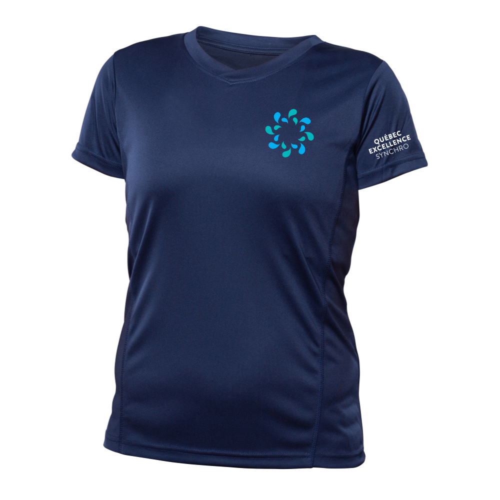 Québec Excellence Synchro - Short-sleeved technical t-shirt- Women's - Navy