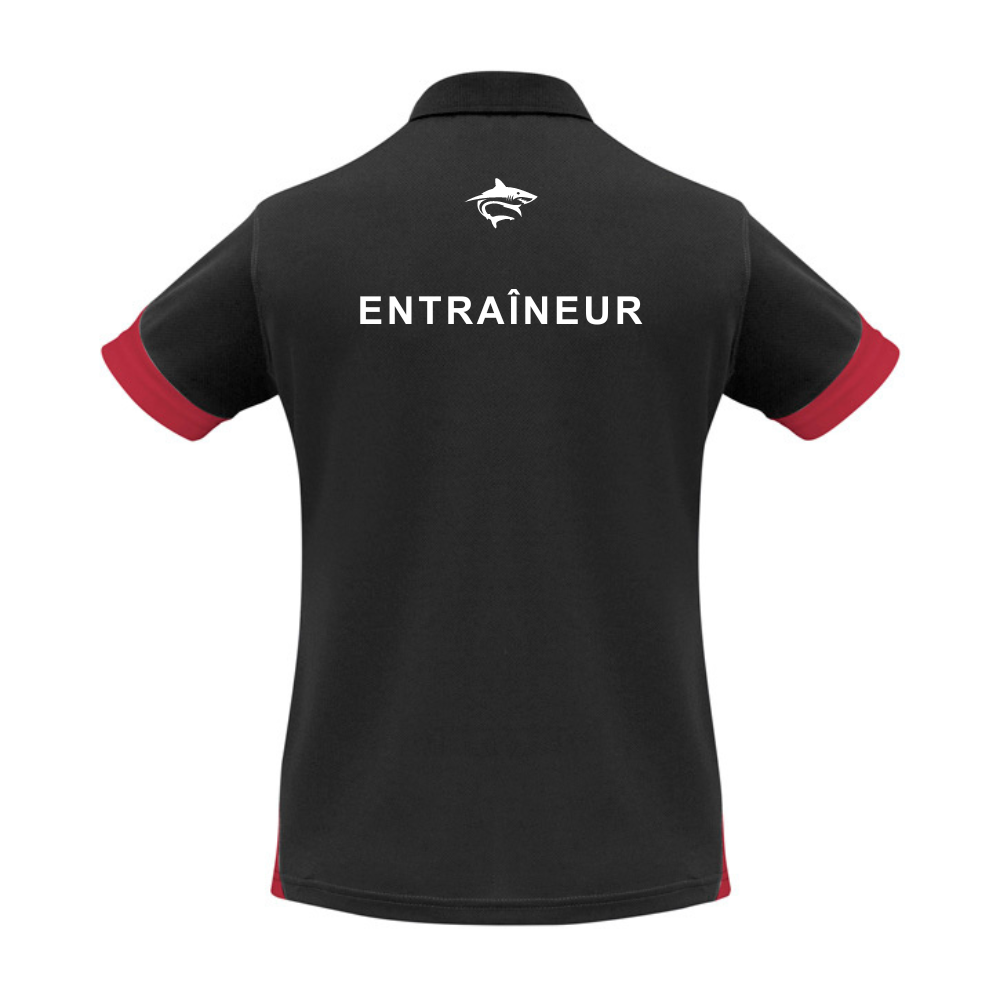 Requins de Drummondville - Polo - Entraîneurs - Féminin - Noir et rouge