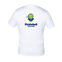 Pickleball Sainte-Julie - Chandail technique à manches courtes - Homme - Blanc - Version LOGO