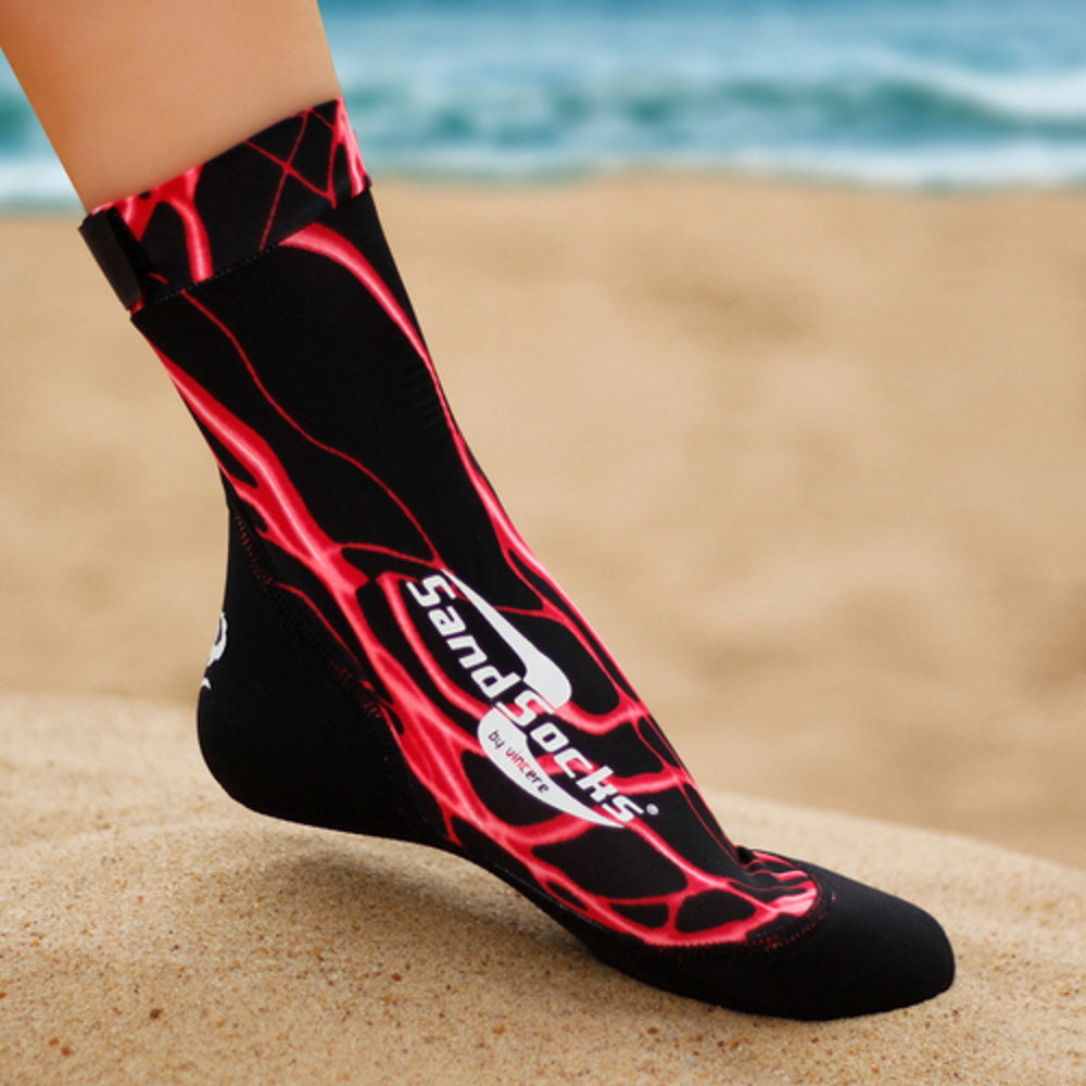 SandSocks - Beach Volleyball Long Socks - Lightning Red