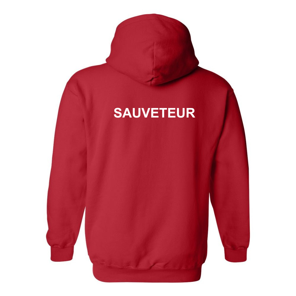 Sauveteur - Chandail molleton à capuchon (Kangourou/Hoodie) - Adulte - Rouge
