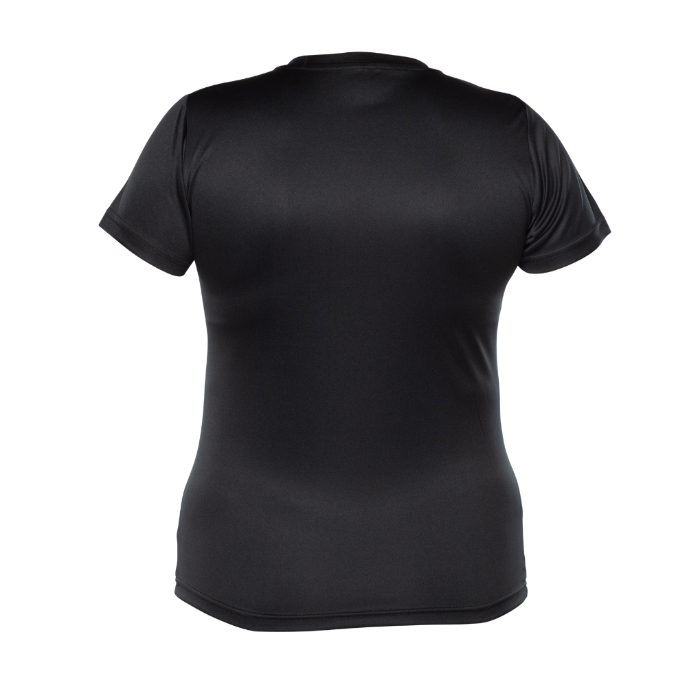 Short-sleeved technical sweater - Women - Black