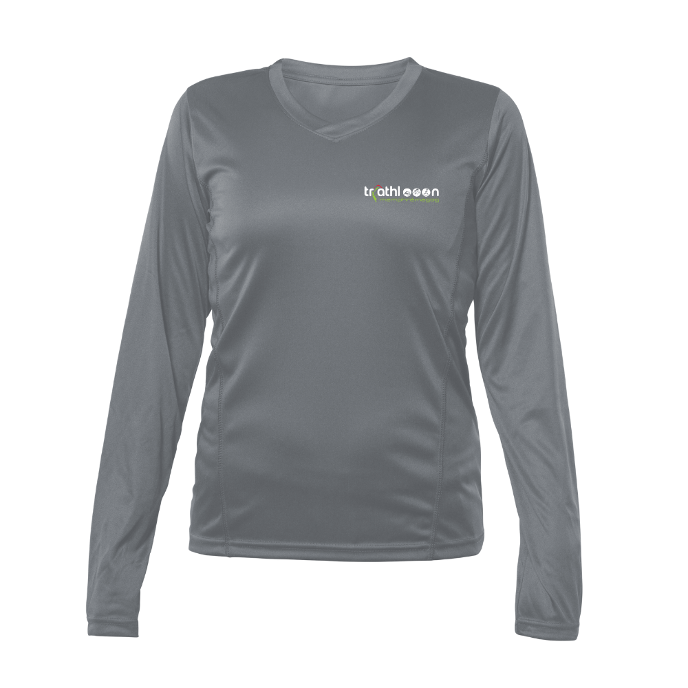 Triathlon Memphrémagog - Chandail technique, à manches longues - Féminin - Gris foncé
