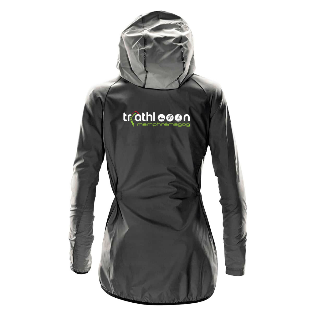 Triathlon Memphrémagog - Women's hooded windbreaker jacket - Dark gray