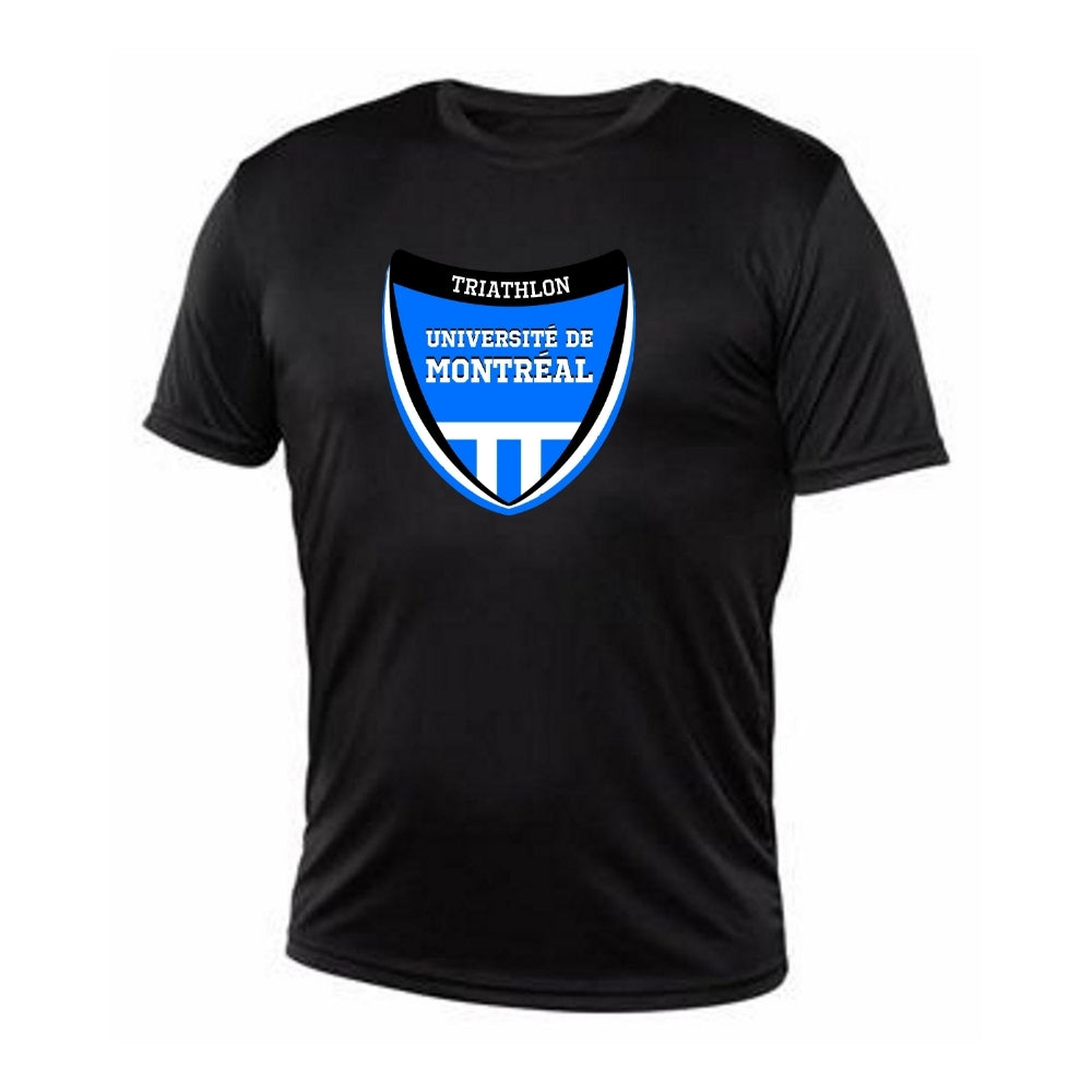 Triathlon Université de Montréal - Chandail technique à manches courtes - Homme - Noir