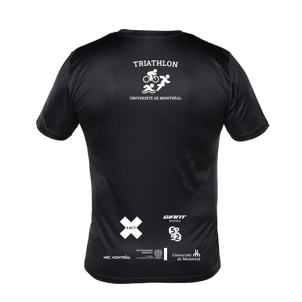 Triathlon Université de Montréal - Chandail technique à manches courtes - Homme - Noir