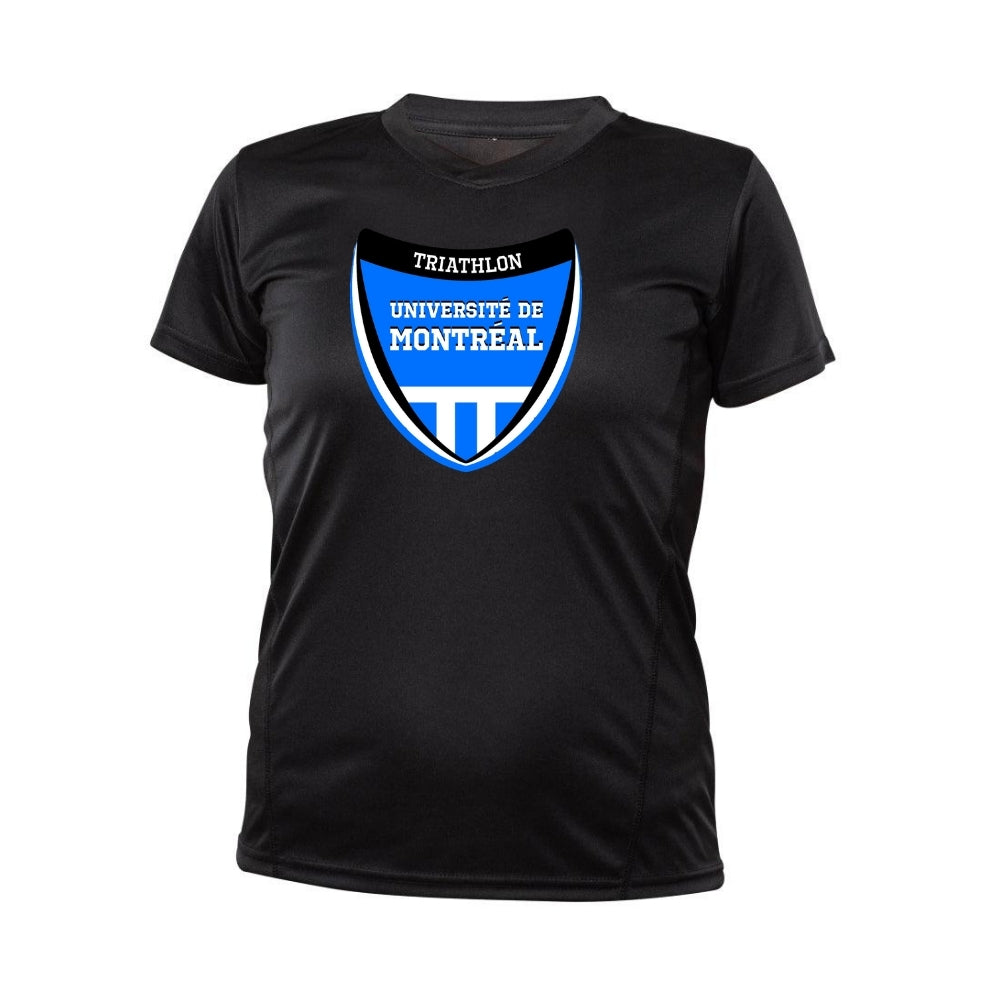 Triathlon Université de Montréal - Chandail technique à manches courtes - Féminin - Noir