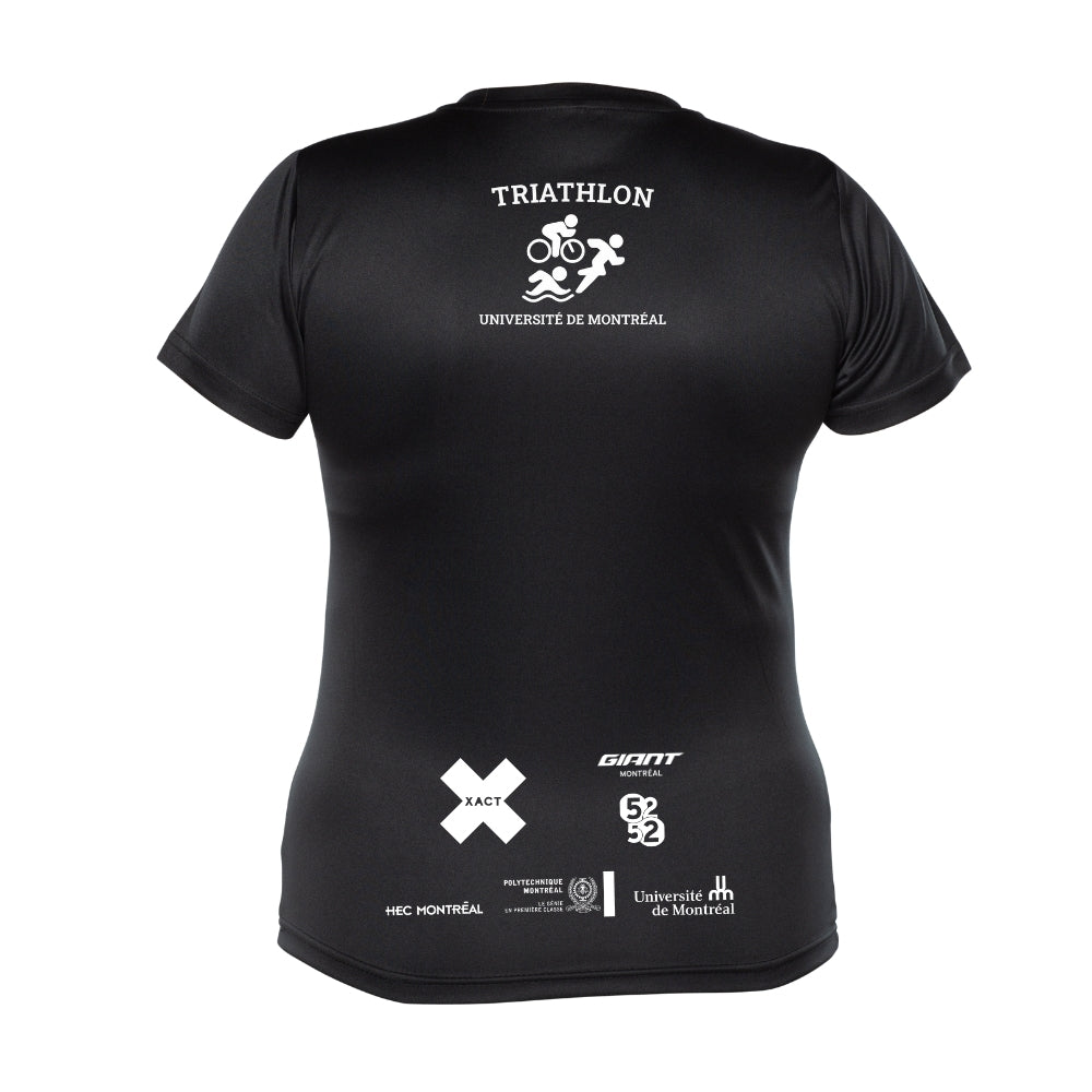Triathlon Université de Montréal - Chandail technique à manches courtes - Féminin - Noir