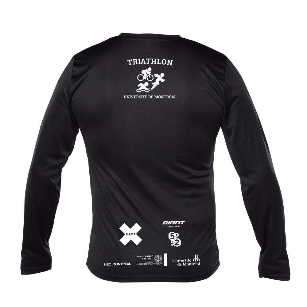 Triathlon Université de Montréal - Chandail technique, à manches longues - Masculin - Noir