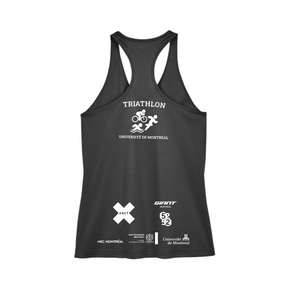 Triathlon Université de Montréal - Camisole performance pour femmes - Noir