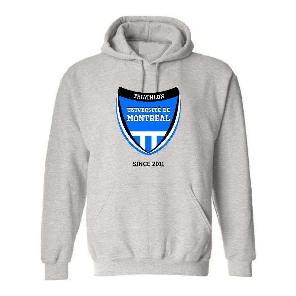 Triathlon Université de Montréal - Chandail molleton à capuchon (Kangourou/Hoodie) - Adulte - Cendré