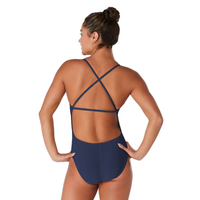 Triathlon Memphrémagog - Speedo Solid CROSS BACK Endurance+ - Maillot d’entraînement pour femmes - Marine