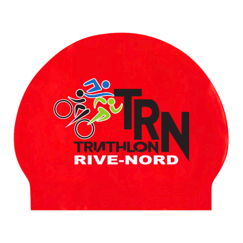 Triathlon Rive-Nord - Casque de bain en silicone - Rouge