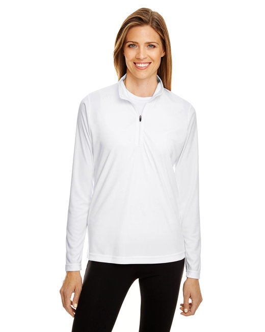 Women's Quarter Zip Performance Top - White