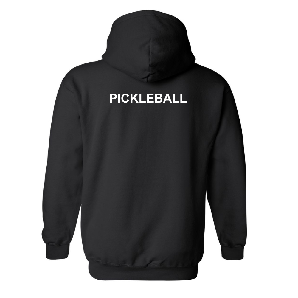 Pickleball Varennes - V. PICKLEBALL - Chandail molleton à capuchon (Kangourou/Hoodie) - Adulte - Noir - Version PICKLEBALL