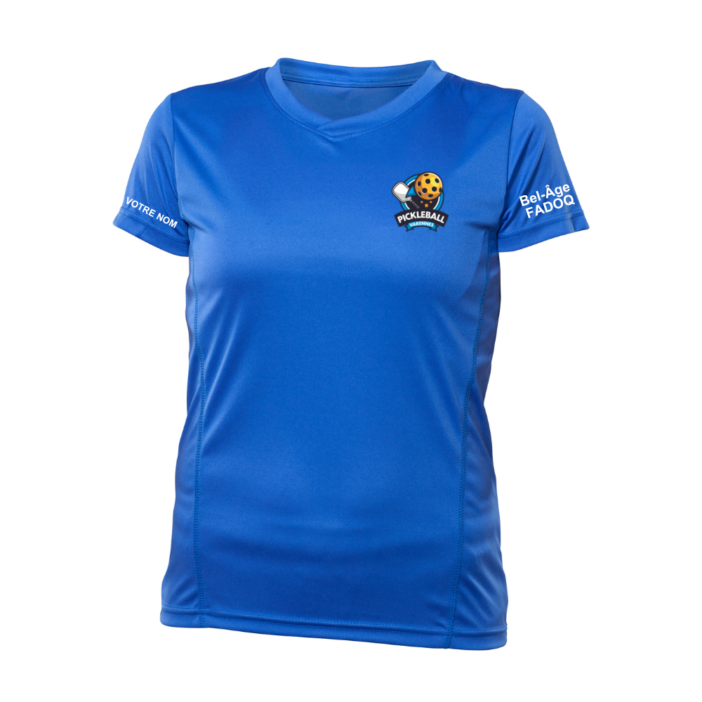 Pickleball Varennes - FADOQ Bel-Âge - Technical short-sleeved sweater - Feminine - Royal