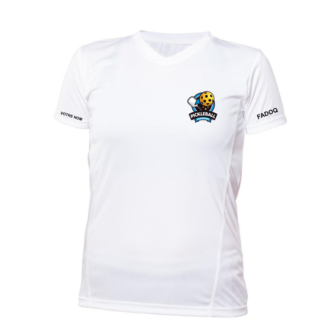 Pickleball Varennes - FADOQ - Technical short-sleeved sweater - Women's - White