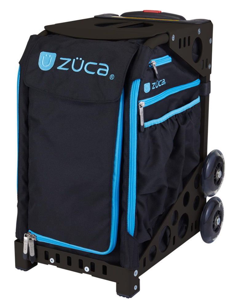 ZÜCA PICKLEBALL CART - Chariot sur roulettes et sac - Noir / Trims bleues