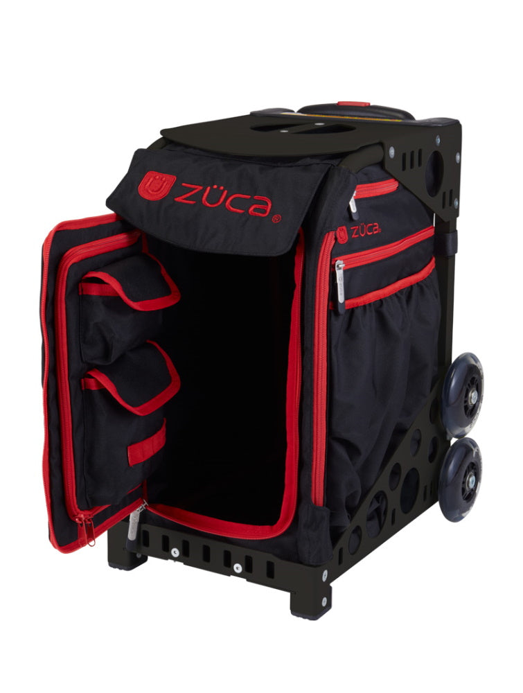 ZÜCA PICKLEBALL CART - Chariot sur roulettes et sac - Noir / Trims rouges