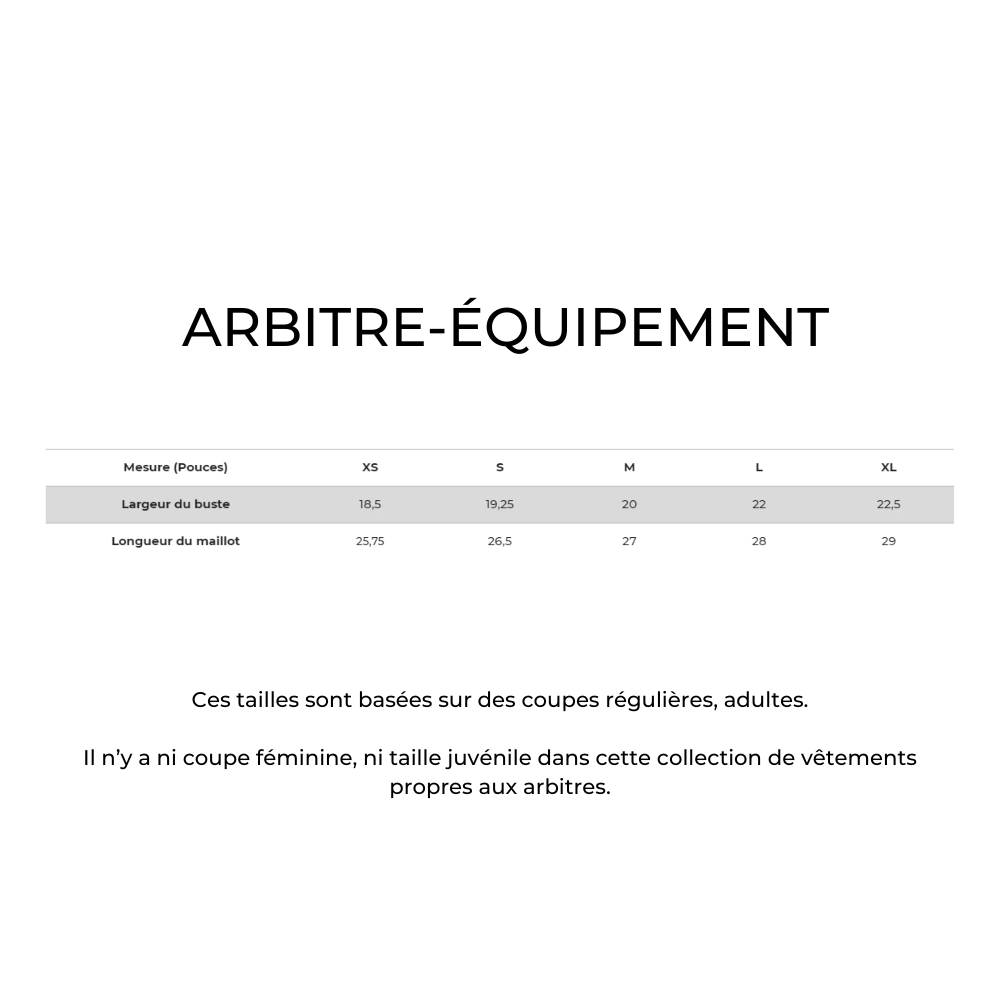 Arbitre-Équipement - Chandail d'arbitre de soccer - Jaune de Arbitre-Équipement