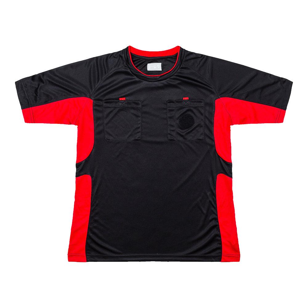 Arbitre-Équipement - Uniforme d'arbitre de soccer - Noir / Rouge de Arbitre-Équipement