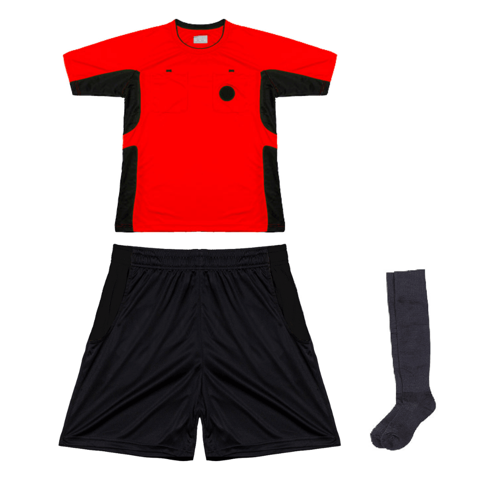 Arbitre-Équipement - Uniforme d'arbitre de soccer - Rouge / Noir de Arbitre-Équipement