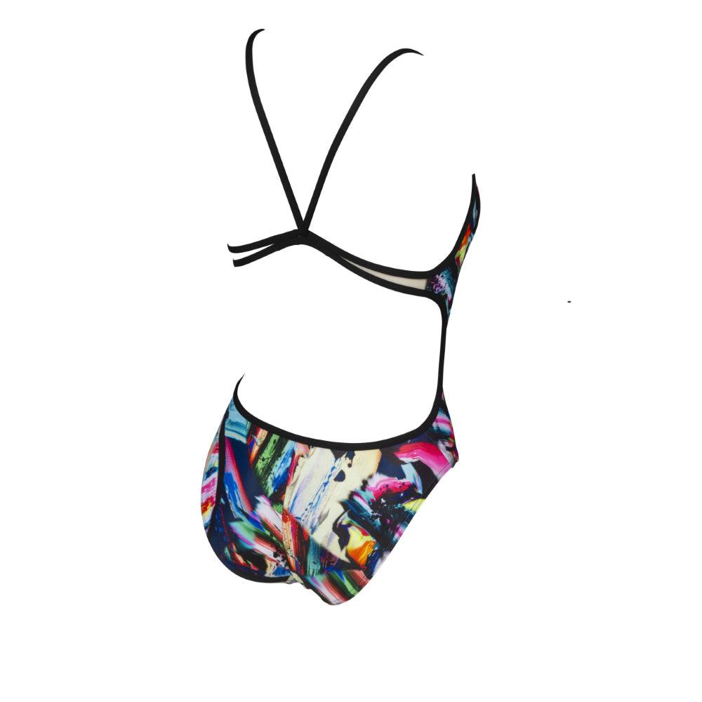 Arena Colourful Painting - Lace Back - Maillot pour femmes - Noir-Multi de Arena