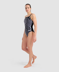 Arena MARBLED - LightDrop Back - Maillot de bain d'entrainement pour femmes - Noir-Noir Multi de Arena