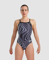 Arena MARBLED - LightDrop Back - Maillot de bain d'entrainement pour femmes - Noir-Noir Multi de Arena