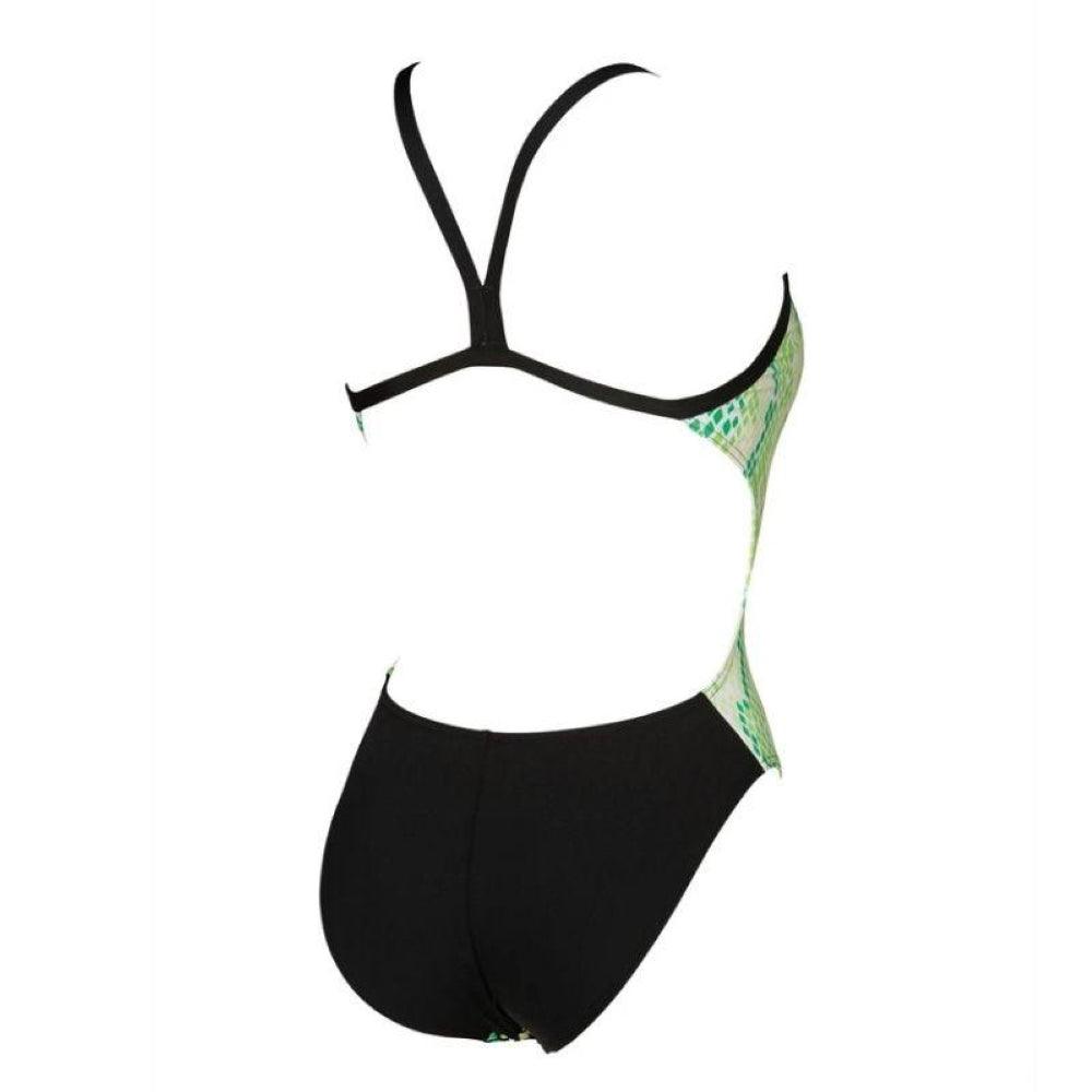 Arena SnakeSkin Challenge Back - Maillot pour femmes - Noir/Vert de Arena