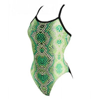 Arena SnakeSkin Challenge Back - Maillot pour femmes - Noir/Vert de Arena