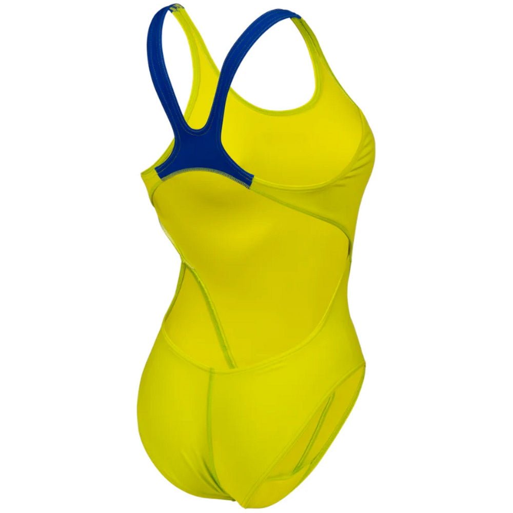 Arena Swim Swim Tech Solid - Maillot d'entraînement pour femmes - Soft Green / Neon Blue de Arena