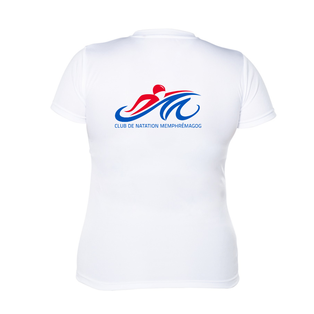 CN Memphrémagog - Chandail à manches courtes - Féminin - Blanc de Natation Magog