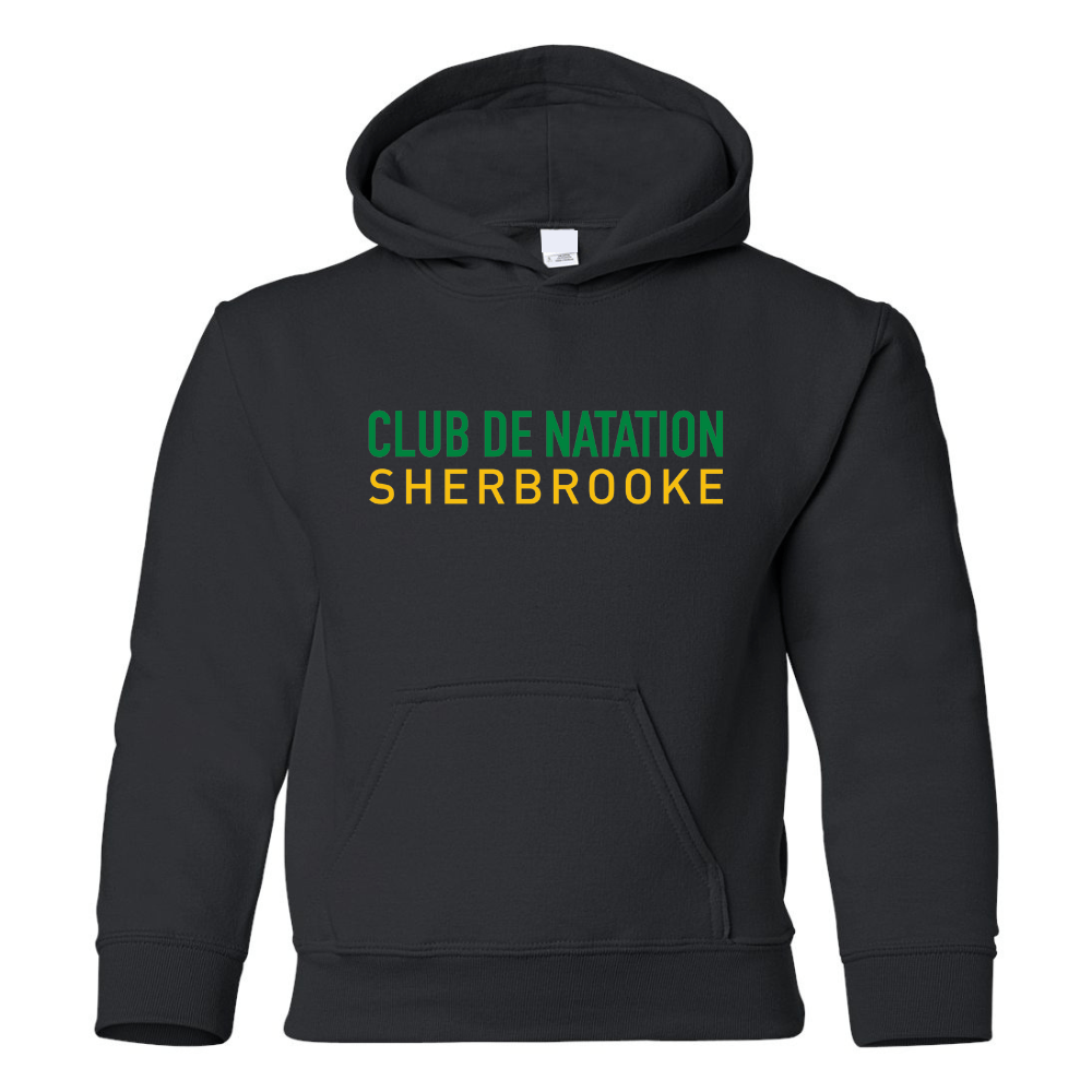 CN Sherbrooke - Chandail molleton à capuchon (Kangourou/Hoodie) - Logo lettré - Juvénile de Natation Sherbrooke