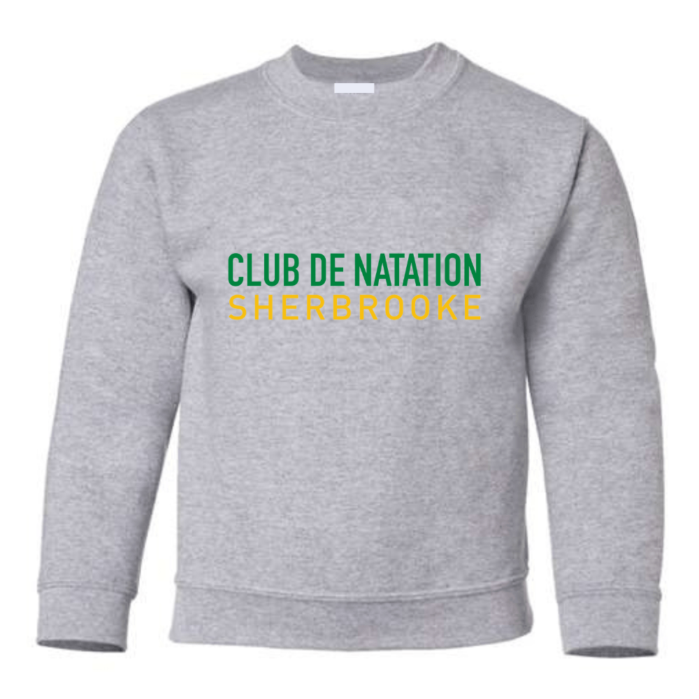 CN Sherbrooke - Chandail molleton (coton ouaté) - Logo lettré - Juvénile de Natation Sherbrooke