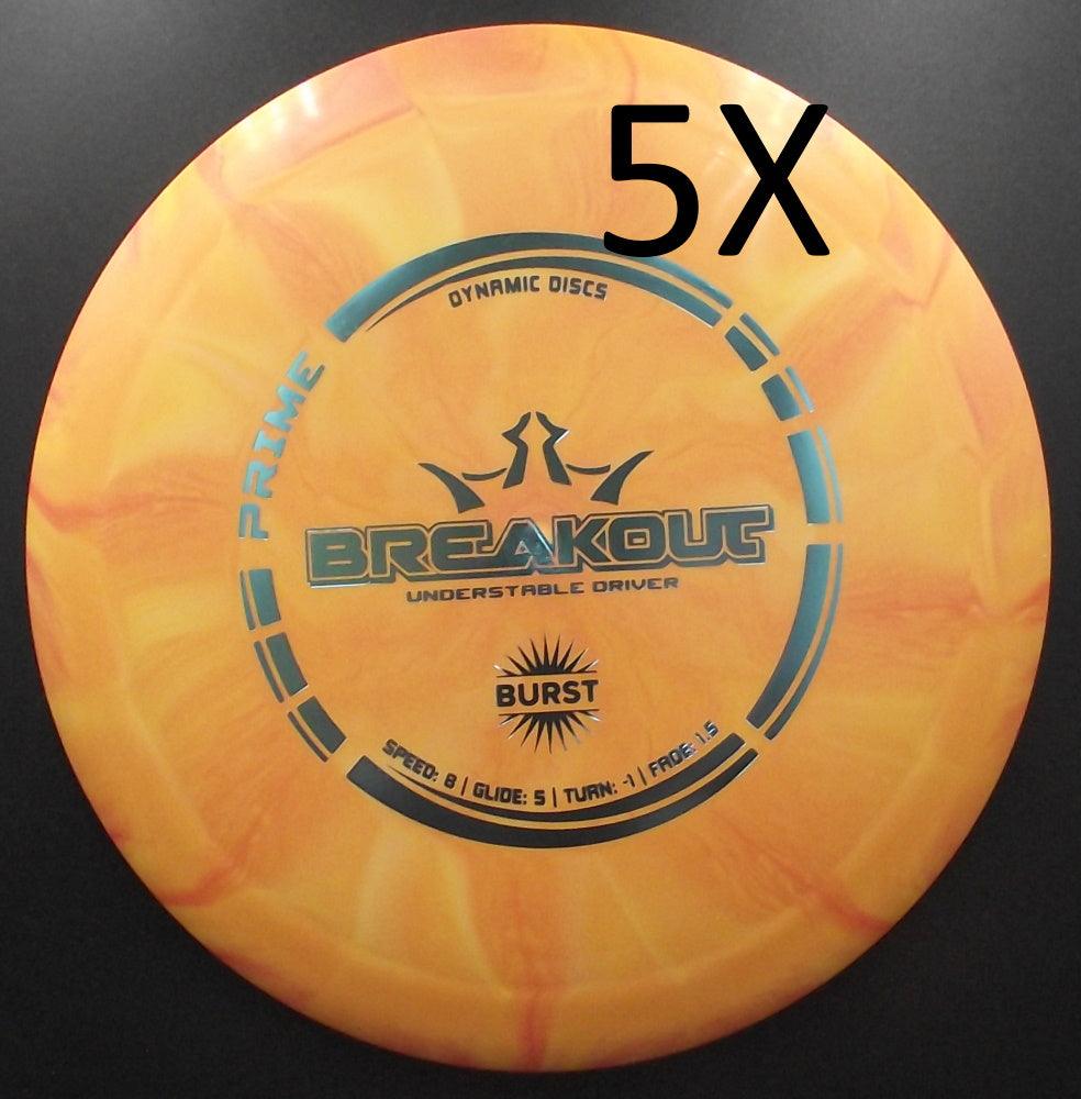 Dynamic Discs - 5 Disques - BREAKOUT Prime Burst - S8 - Fairway Discgolf - Orange de Dynamic Discs