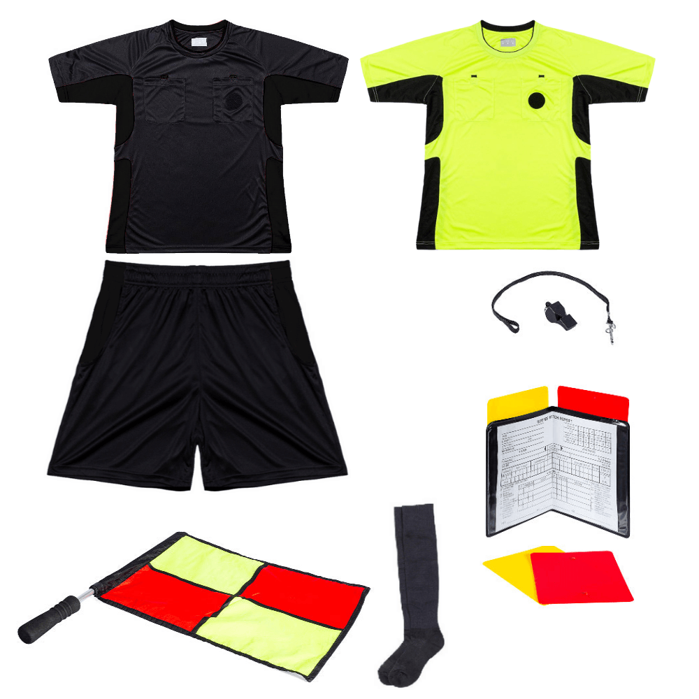 Ensemble essentiel pour arbitre de soccer - Noir et Jaune de Arbitre-Équipement