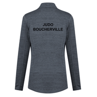 Judo Boucherville - Chandail 1/4 zip - Féminin - Gris / Royal de Judo Boucherville