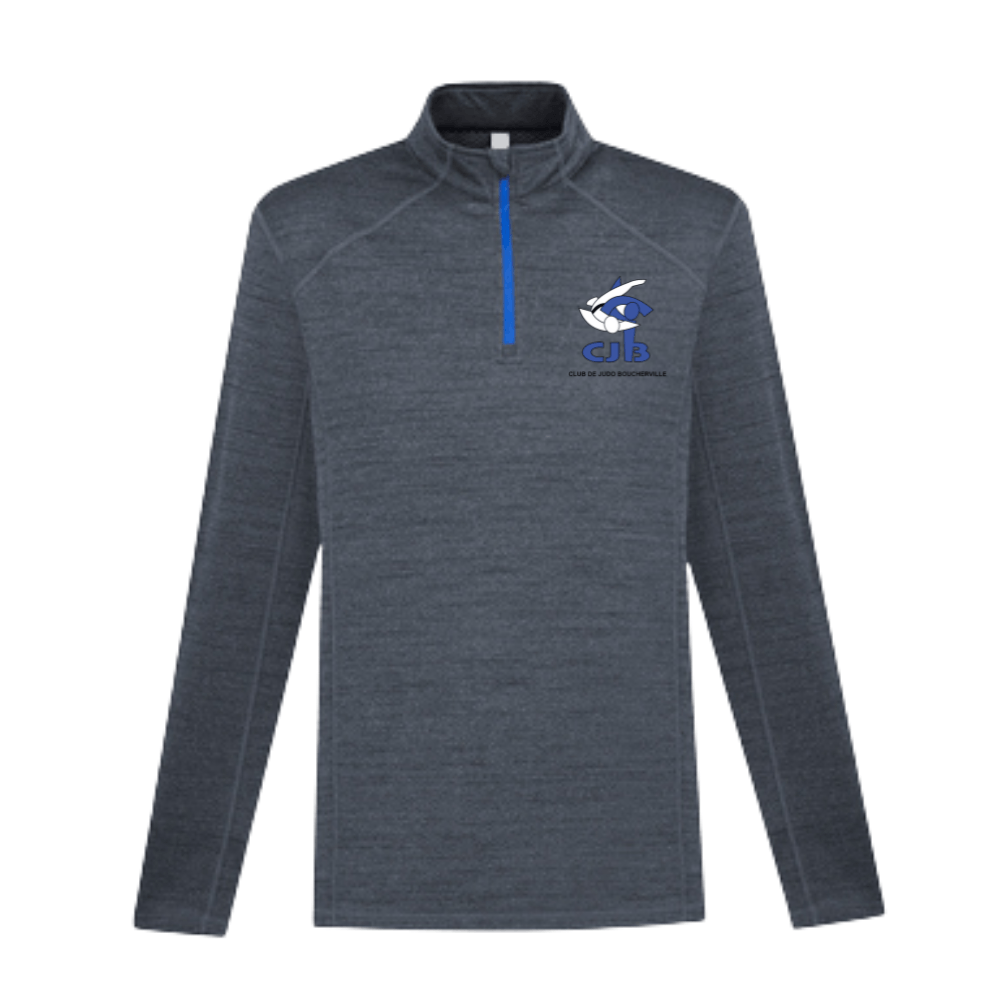 Judo Boucherville - Chandail 1/4 zip - Masculin - Gris / Royal de Judo Boucherville